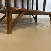 Shelf on rattan and bamboo legs from the 70s