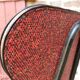 Pair of metal chairs vinyl red and white speckled black, Cimca brand