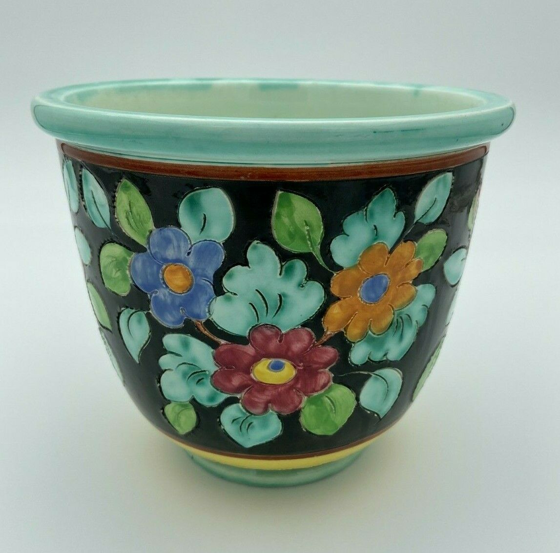 Cerart monaco cerart 3,811 polychrome decor floral 1950