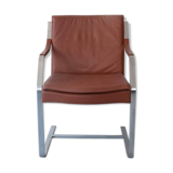 Fauteuil en cuir camel/brown conçus par Walter Knoll, années 1970