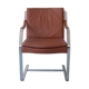 Set of four camel/brown leather armchairs designed by Walter Knoll, 1970s