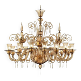 Lustre en verre de Murano Lively Curls en ambre foncé par Simoeng pour Simoeng