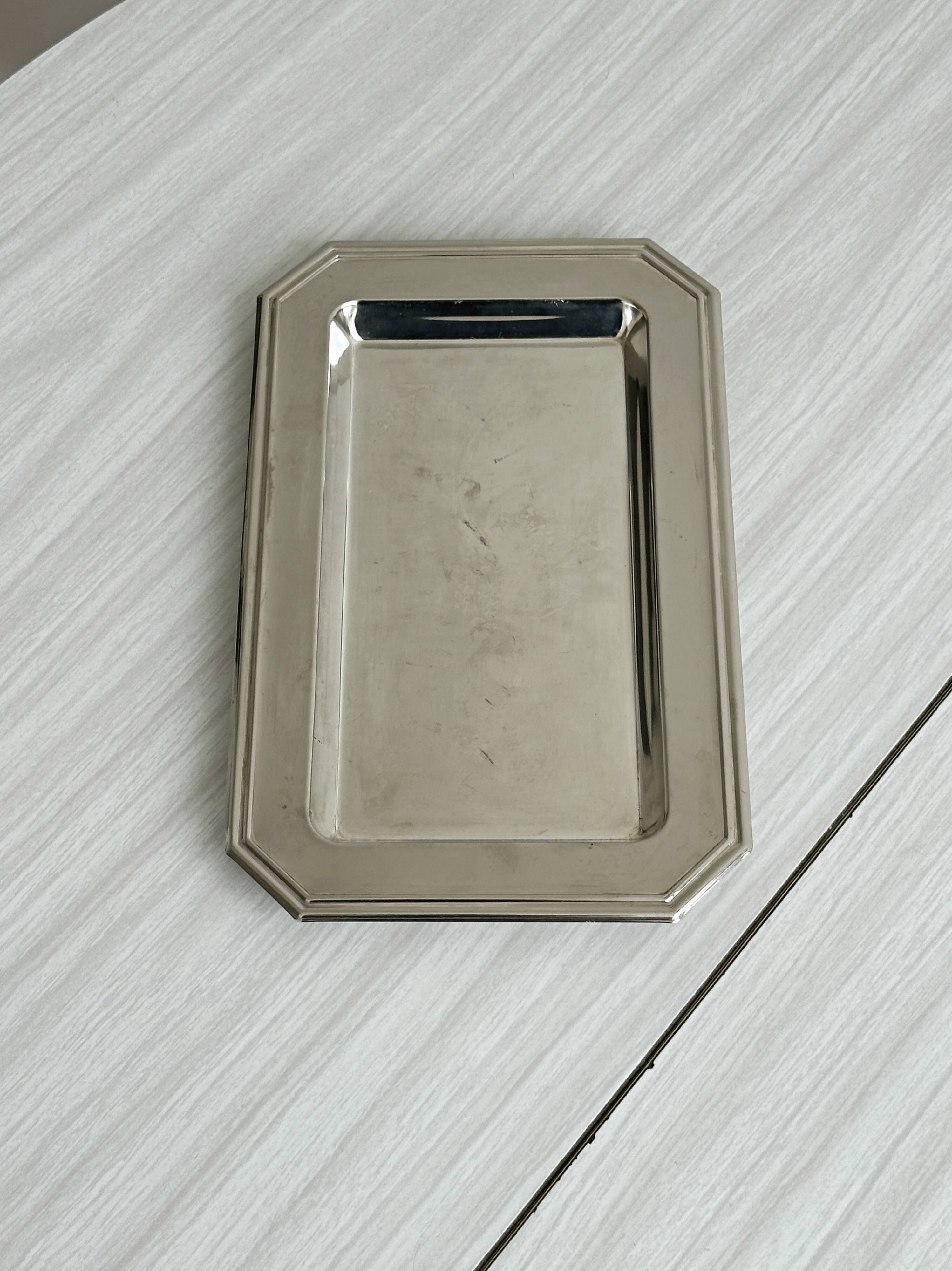 Small vintage stainless steel tray