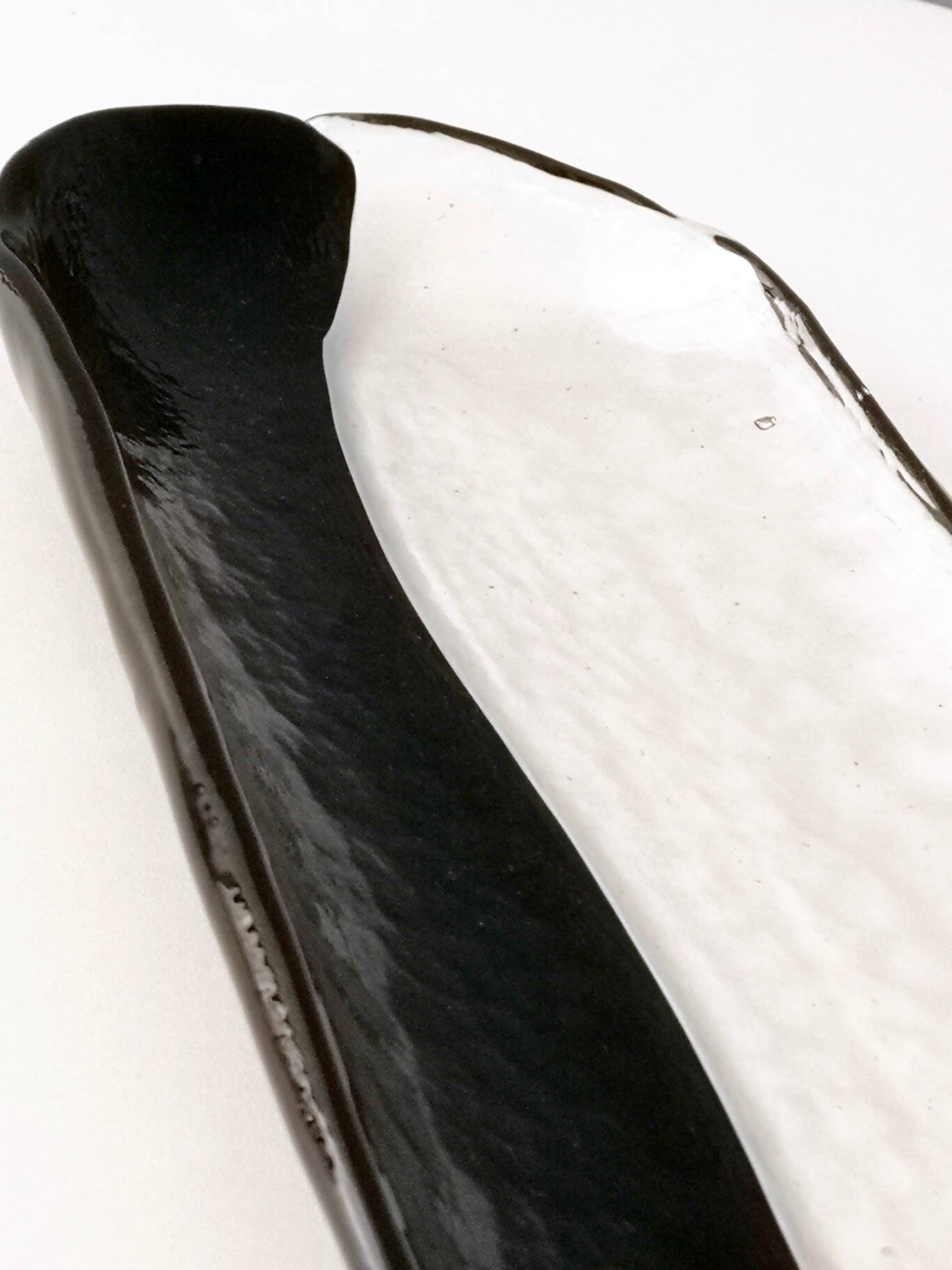 Long Black and Transparent Murano Glass Centerpiece by Aureliano Toso, Labe