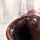 Seafoam tulipwood vase, brown and pink, Vallauris, signed PG