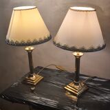 2 lampes deluxe laiton, chrome et or, 1970 a 80