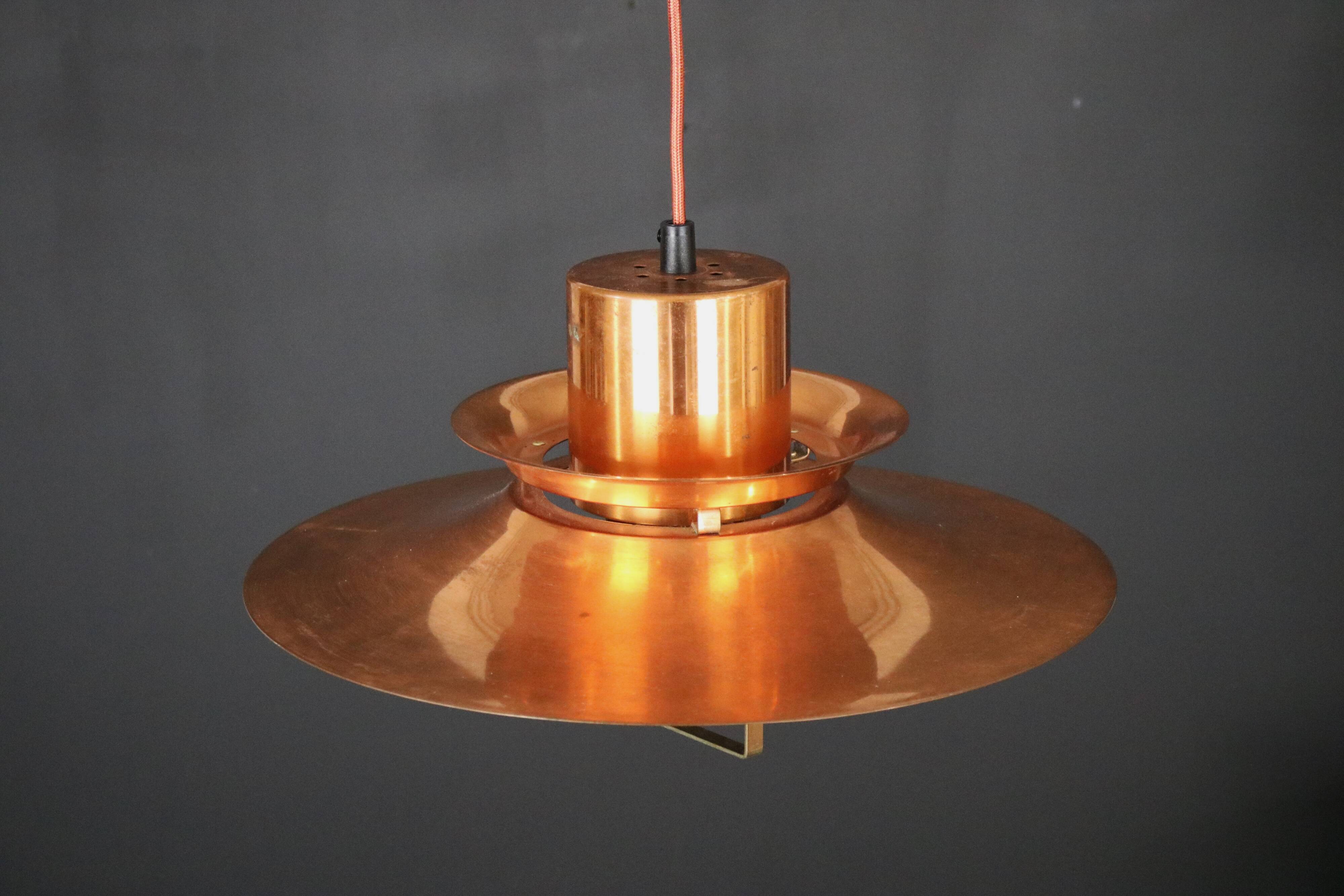 Scandinavian midcentury Design Lamp by Vitrika | solid copper black style | 1960s | Scandinavian
