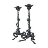 Paire de chandeliers en bronze Victor Paillard
