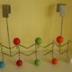 Door hook with 10 hooks-balls, metal and wood, 70s