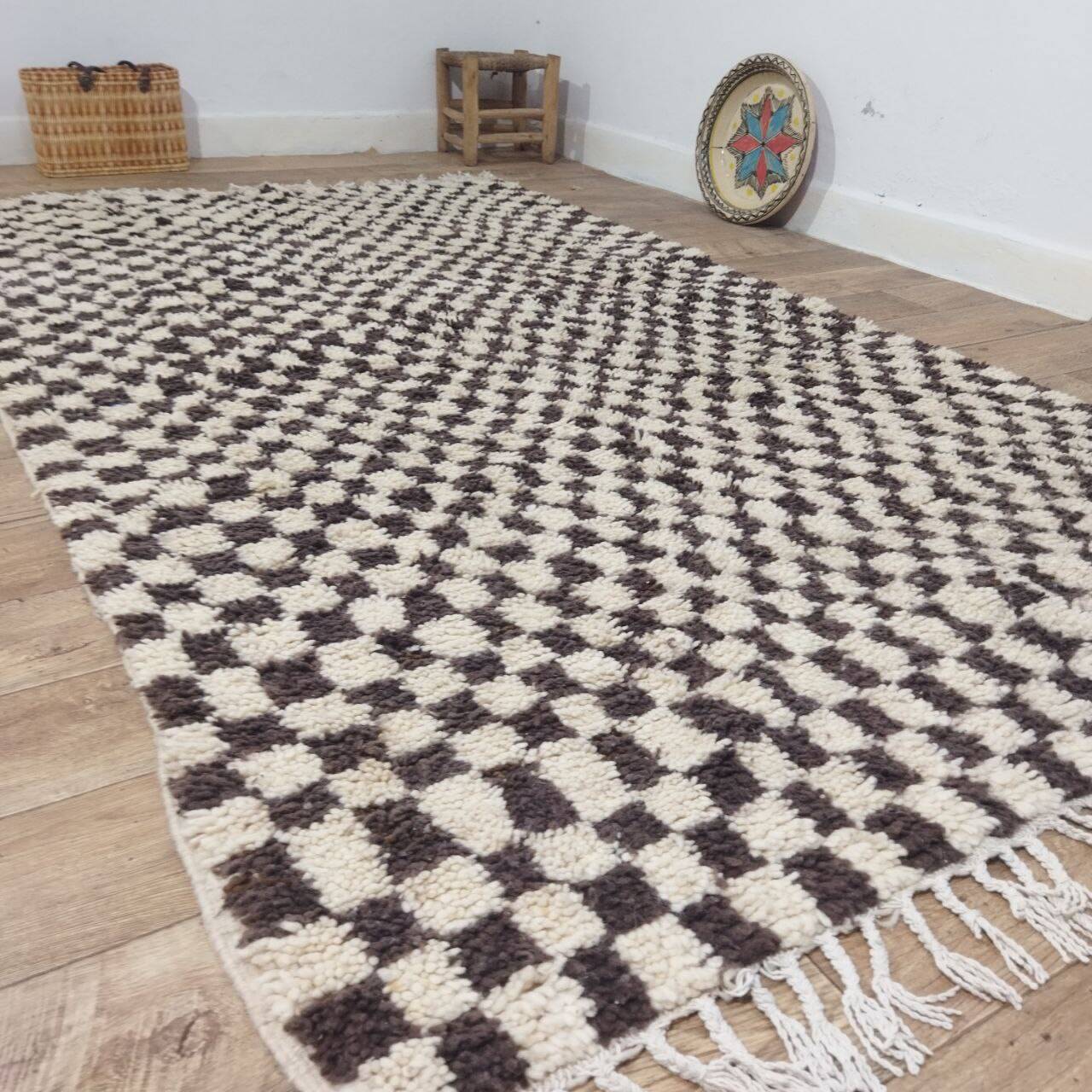 Handmade wool Berber rug 256x150 cm