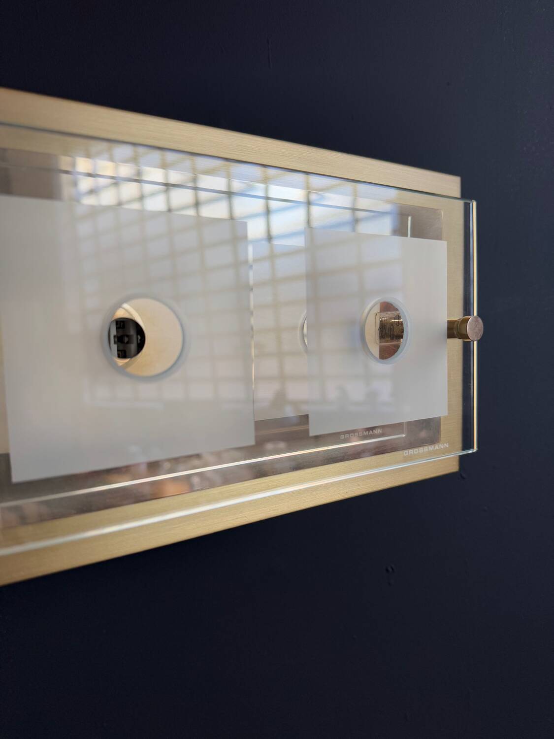 Applique laiton verre Grossmann années 80