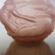 Art Deco vase in pink moulded glass "bird motif" 40s