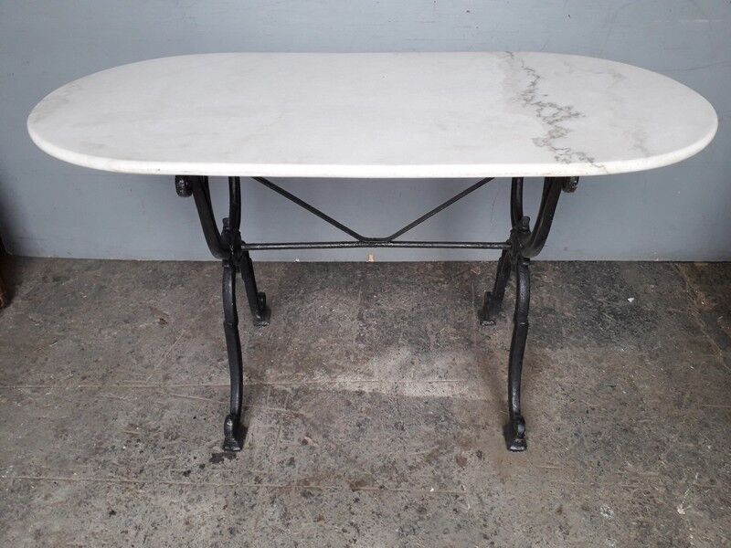 Table bistro period art deco 1930 cast and marble