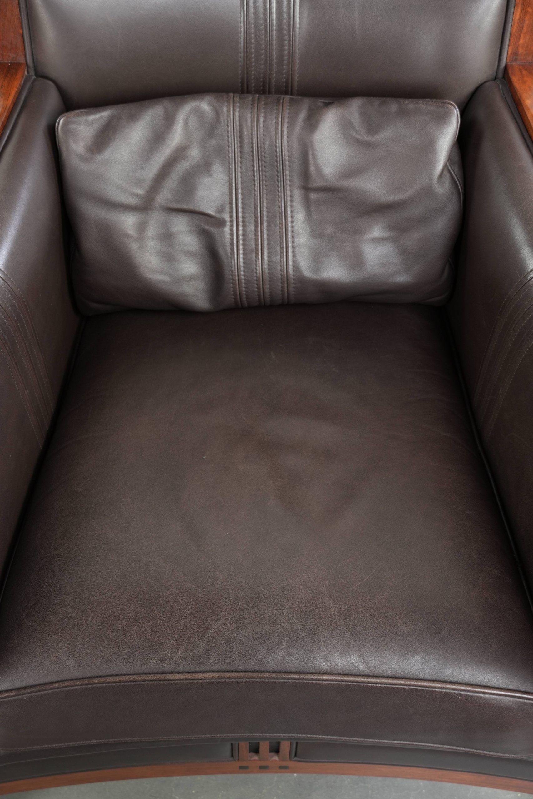 Art Deco design set consisting of an armchair and ottoman