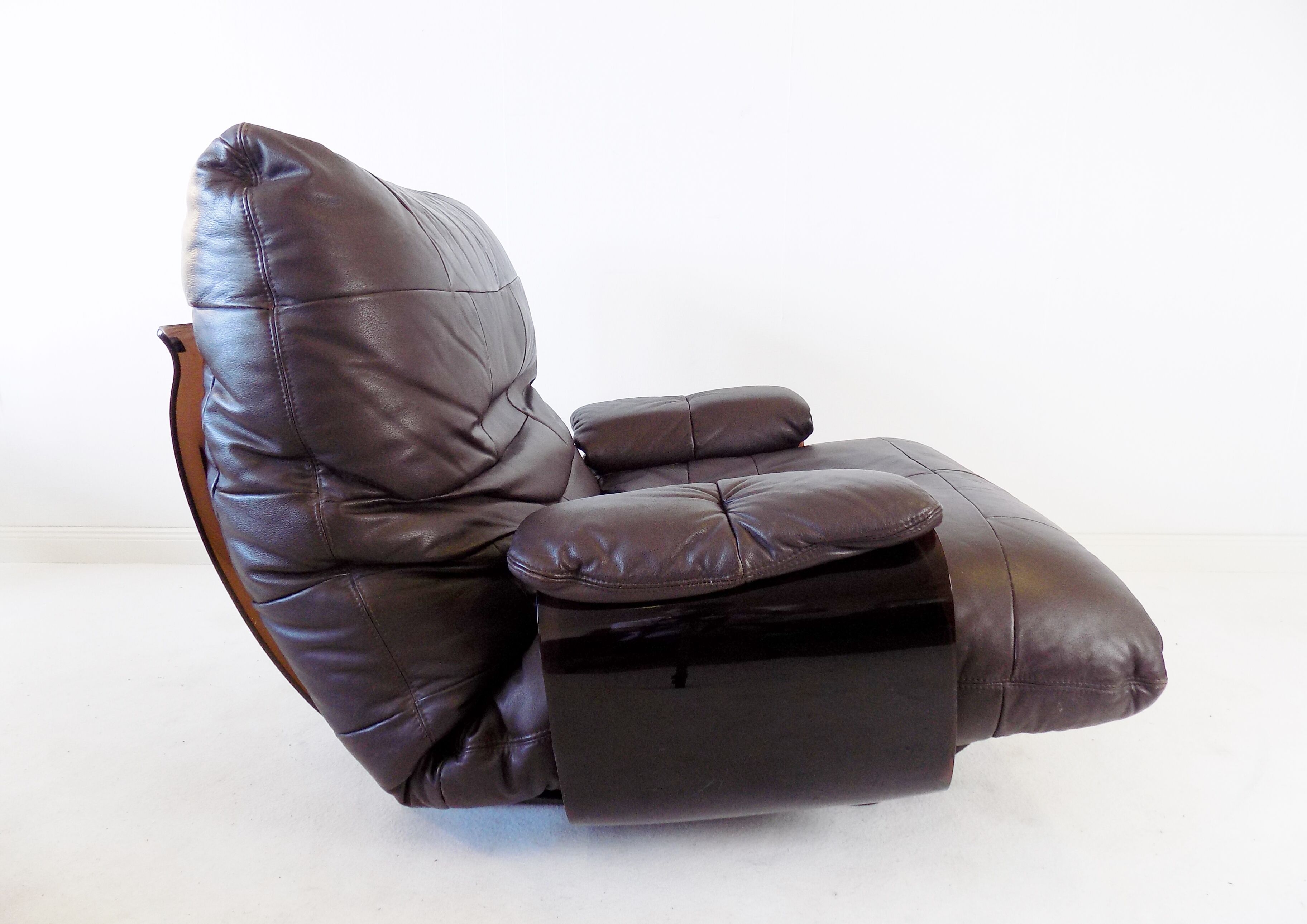 Ligne Roset Marsala brown leather armchair by Michel Ducaroy