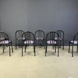 Set of Nr 222 chairs by Robert Mallet-Stevens, 1980s, Set of 8