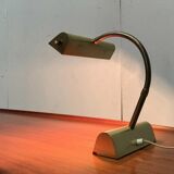 Mid-century brass swan neck table lamp in Hollywood Regency style from the 1960s.