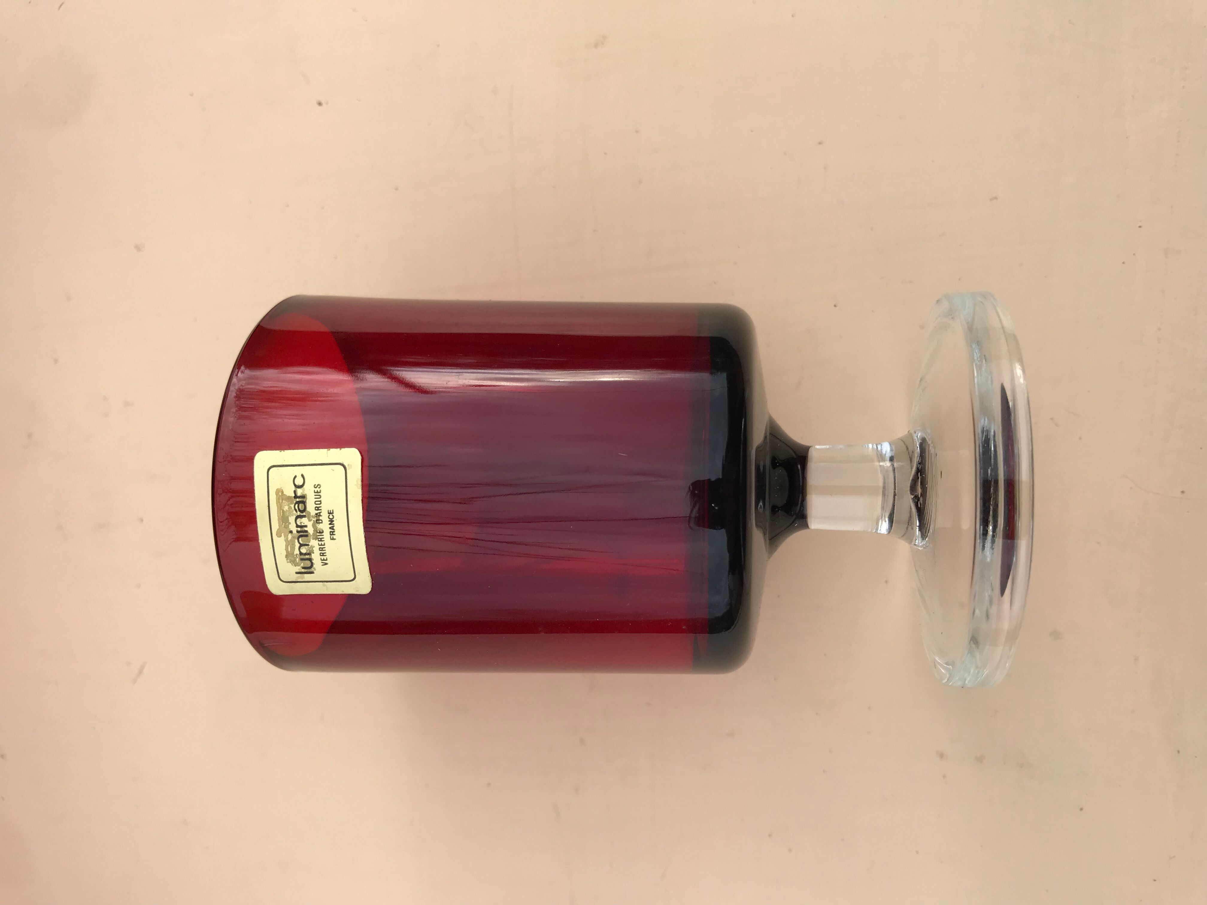 12 red vintage stemmed glasses