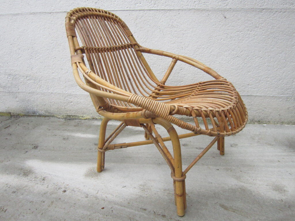 Rattan armchair 60s