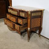 Commode en Bois de Rose et Amarante, style Transition Louis XV / Louis XVI – Fin XIXe
