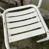 Duo of vintage metal Tolix chairs