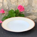 Hollow dish in limoges porcelain Guy Degrenne model vintage foliage