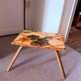 Rattan coffee table and fruits and vegetables