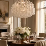 Large Murano Glass Bubble Chandelier 1980’s 11 Lights 