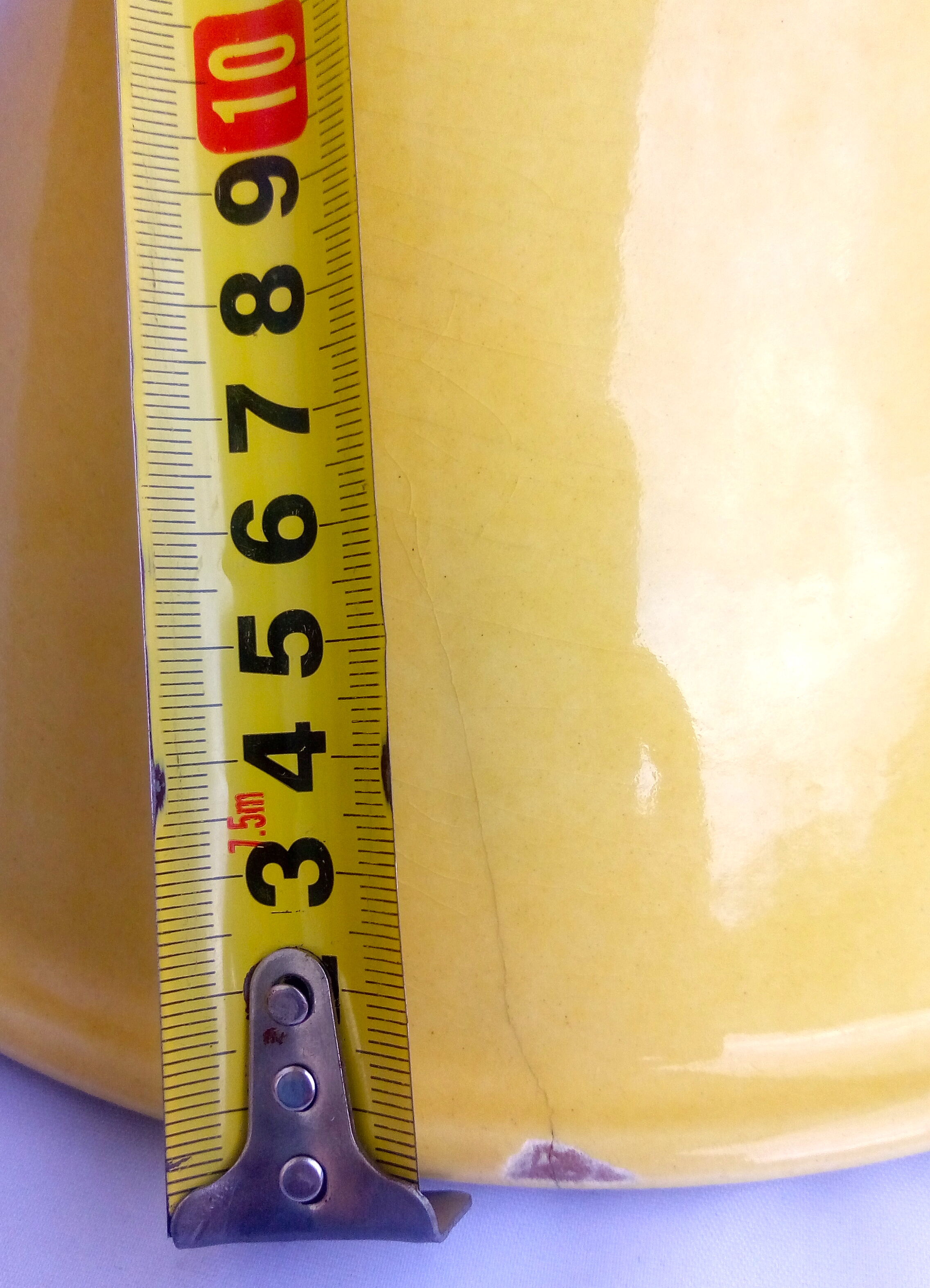 Saladier céramique marron et ellipse jaune