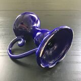Indigo earthenware candlestick