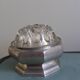 Flower vase in glass VMC Reims and pewter bowl from Manoir Paris