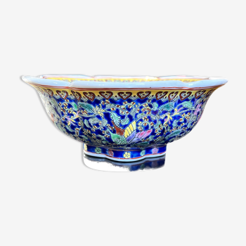 Saladier en porcelaine chinoise antique, marqué dans la période de Qianlong