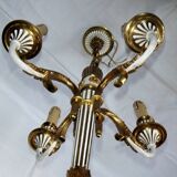 Antique Louis XVI Bronze Chandelier with acanthus quiver suspension