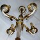 Lustre en Bronze ancien Louis XVI suspension carquois acanthes