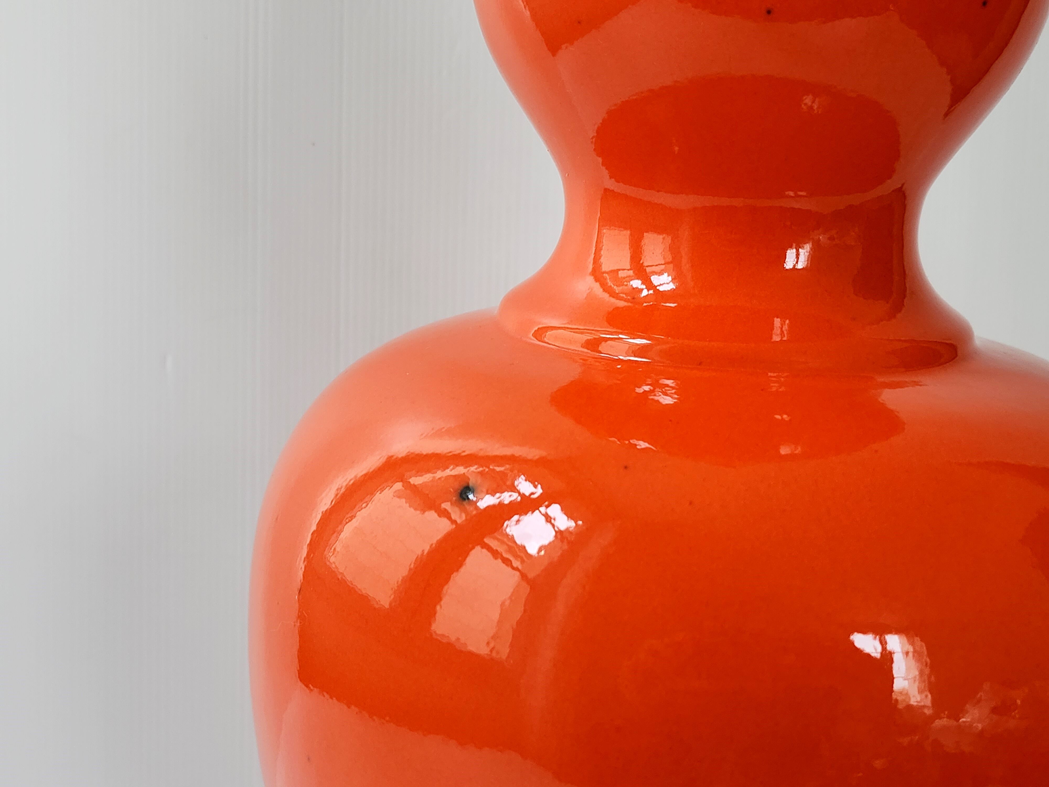 Vintage lamp foot 1960 ceramic orange