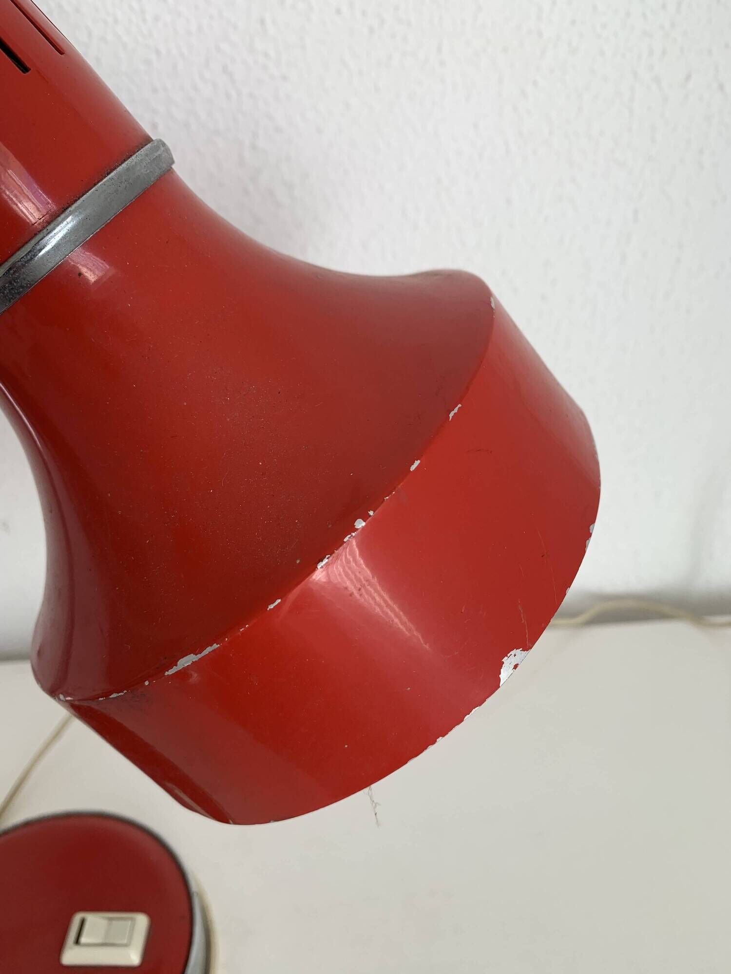 Vintage 1960 desk lamp Veneta Lumi Italy red - 35 cm