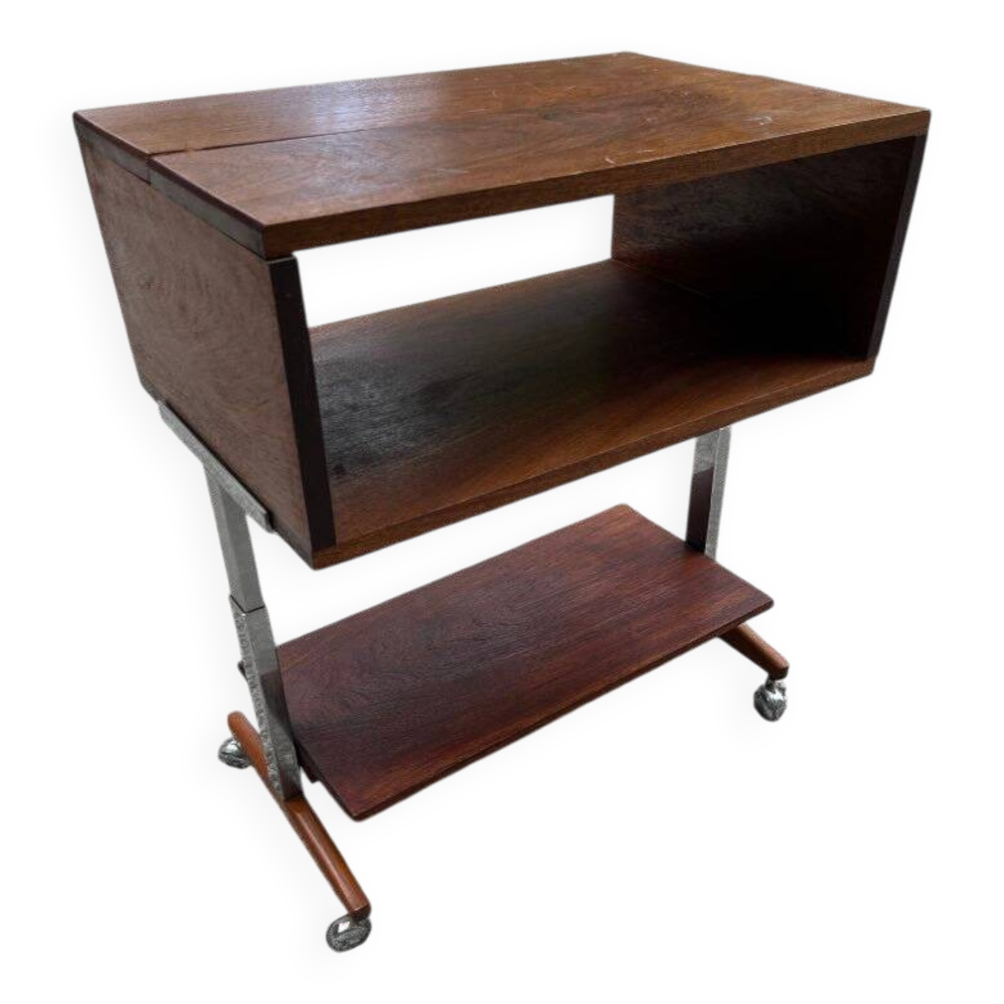 Vintage wood and metal console