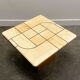 Graphic travertine tile coffee table on oak base, 1970s