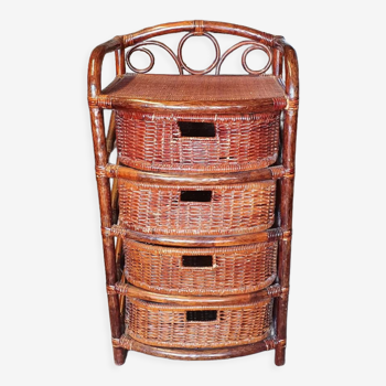 Commode bambou et rotin