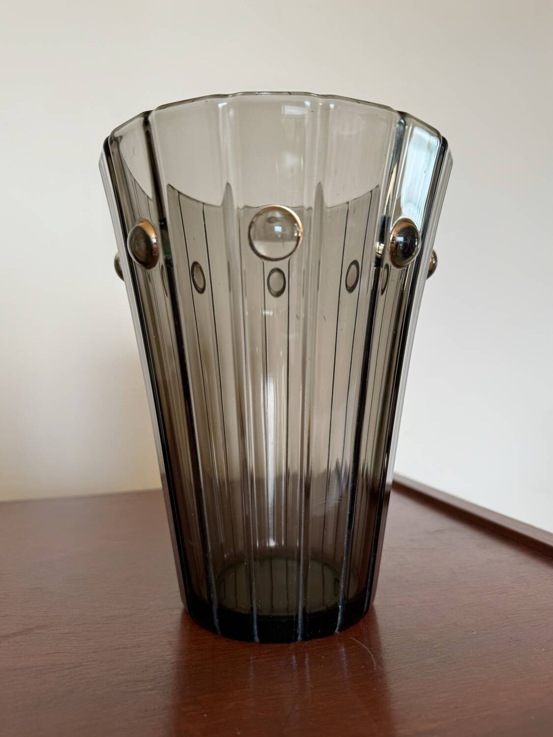 Art Deco amber glass vase