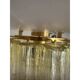 Handcrafted Contemporary Flush Mount in Gold with Amber Murano Glass