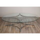 Table basse vintage en verre et métal chromé 1970