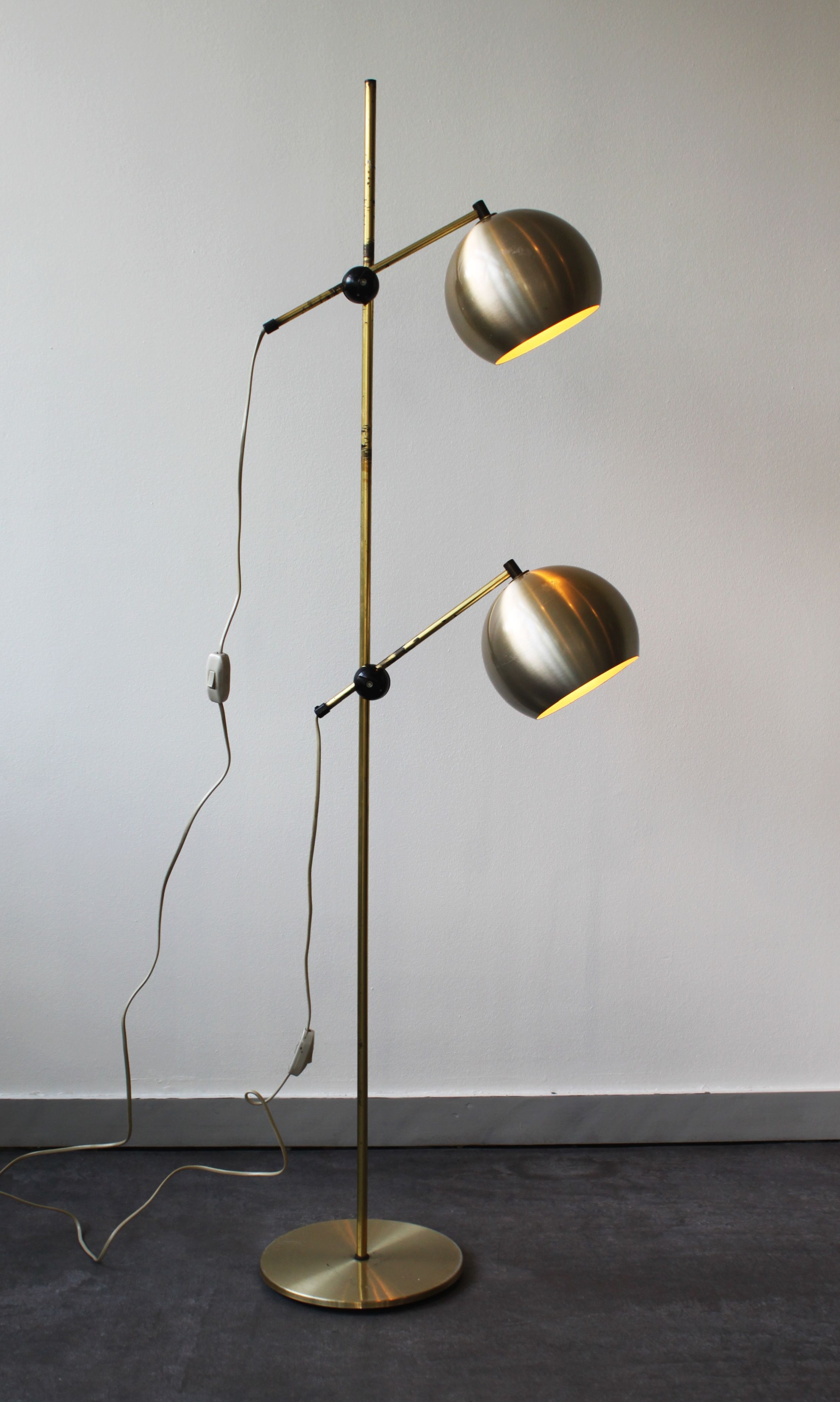 Floor lamp 2 globes, Herda, 1946