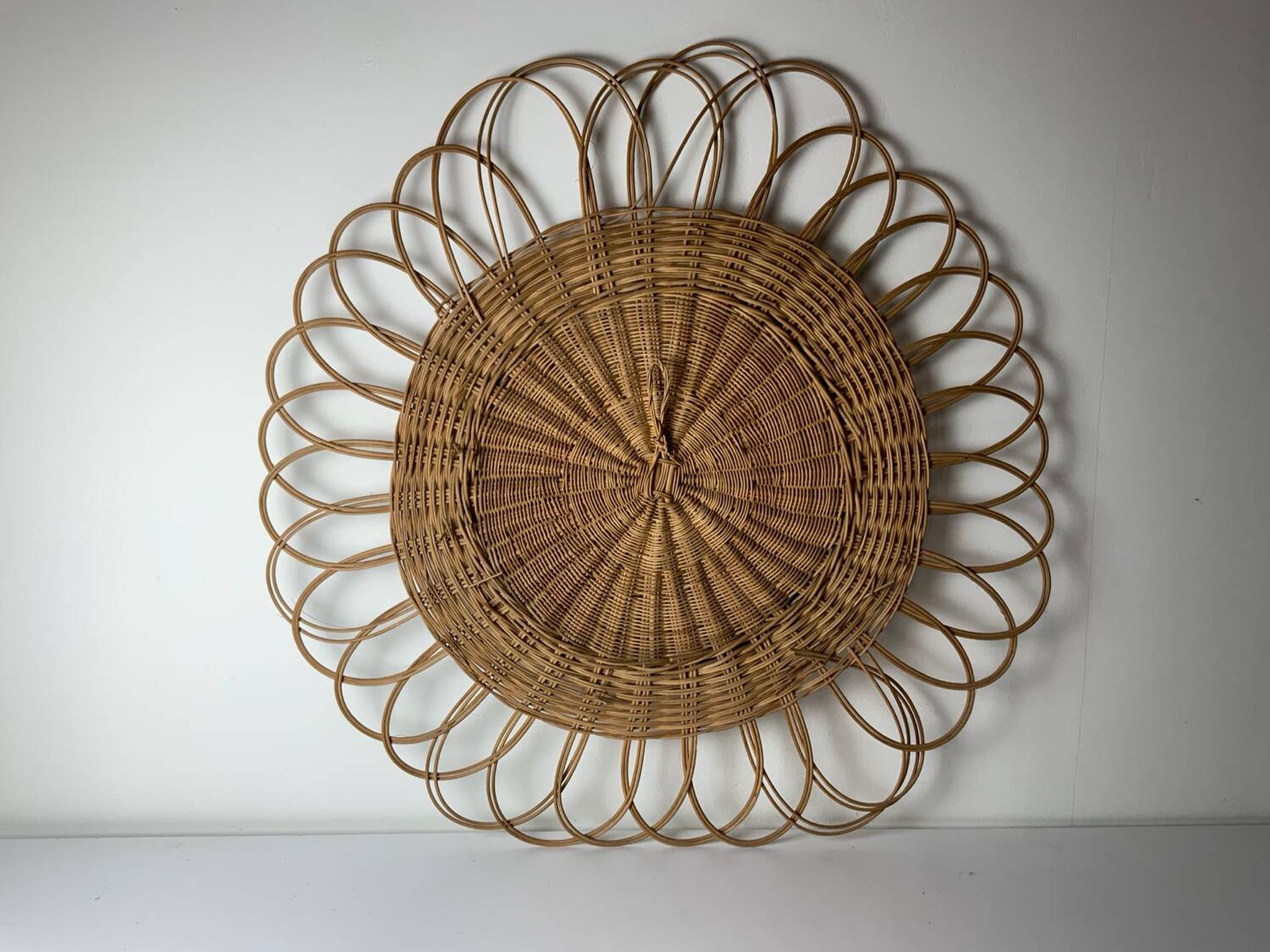 Vintage wicker mirror