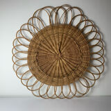 Vintage wicker mirror