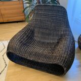 Fauteuil en rotin noir