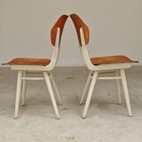 Pair of chairs ex Czechoslovakia TON Thonet White and waxed wood
