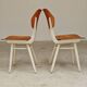 Paire de chaises ex Tchécoslovaquie TON Thonet Blanche et bois ciré