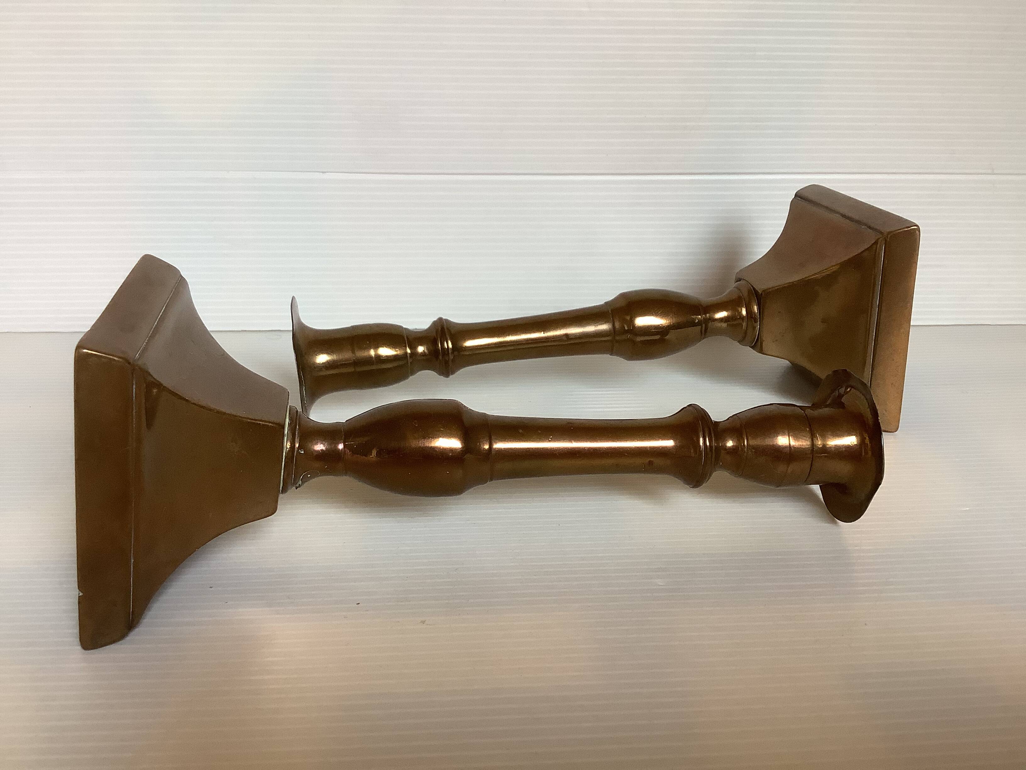 Pair of antique brass candlesticks