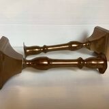 Paire d’anciens bougeoirs laiton